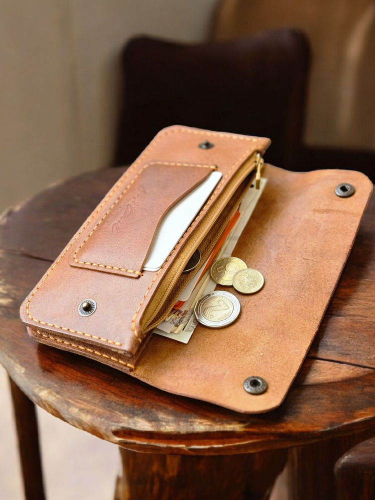 Кожен портфейл Elite Compact – ръчна изработка от естествена кожа