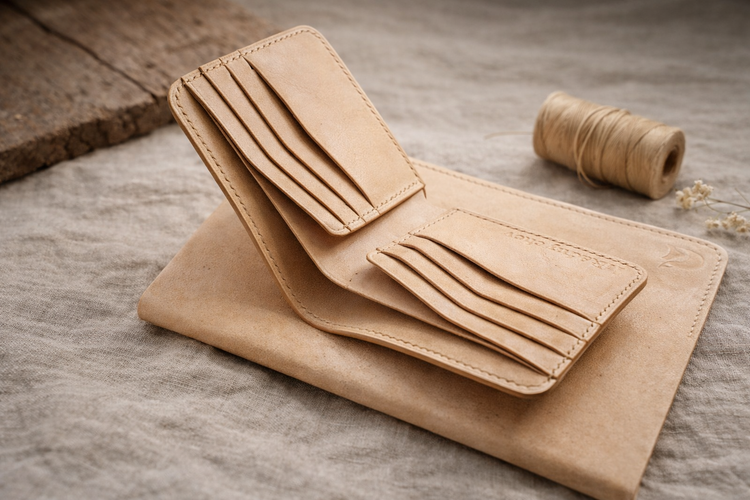 Мъжко портмоне естествена кожа ръчна изработка