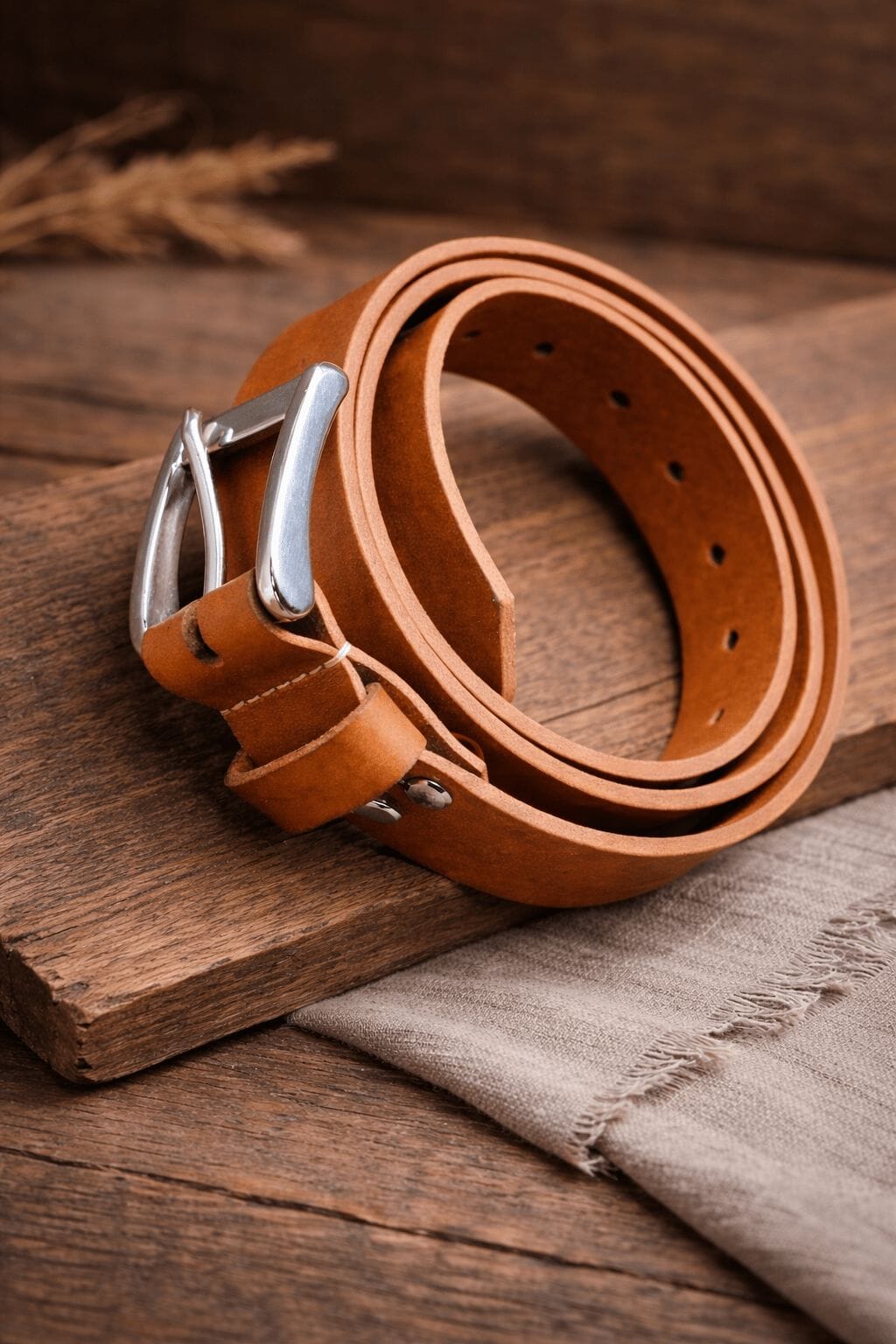 Мъжки кожени колани от телешки бланк – ръчна изработка, Foxtail Leather Goods, България