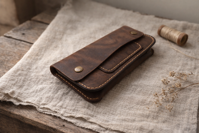 Кожен клъч портфейл 