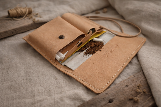 Калъф за тютюн и филтри естествена кожа