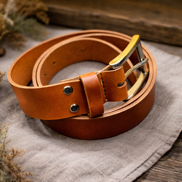 Кожен колан мъжки за кръста от плътна естествена кожа