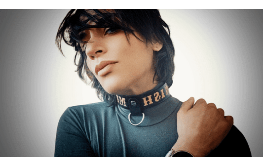 Ръчно изработен кожен нашийник с надпис – изцяло от естествена кожа