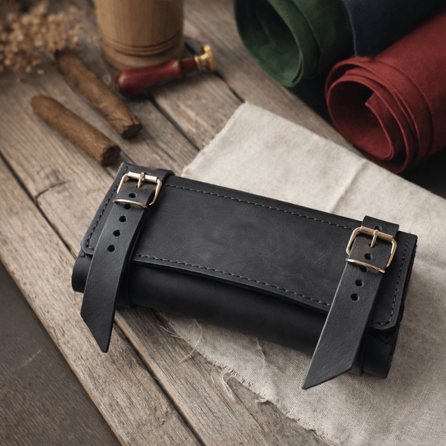 Кожен калъф за пури и тютюн 