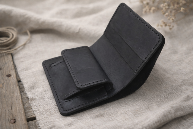 Малък портфейл от естествена кожа за ежедневна употреба