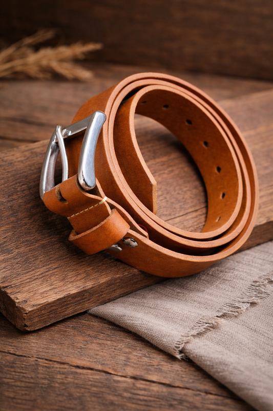Мъжки колан от естествена кожа, ръчна изработка