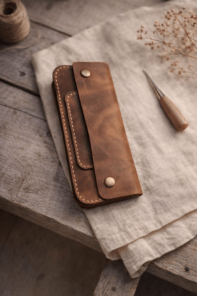 Клъч портфейл Elite Compact подарък от естествена кожа