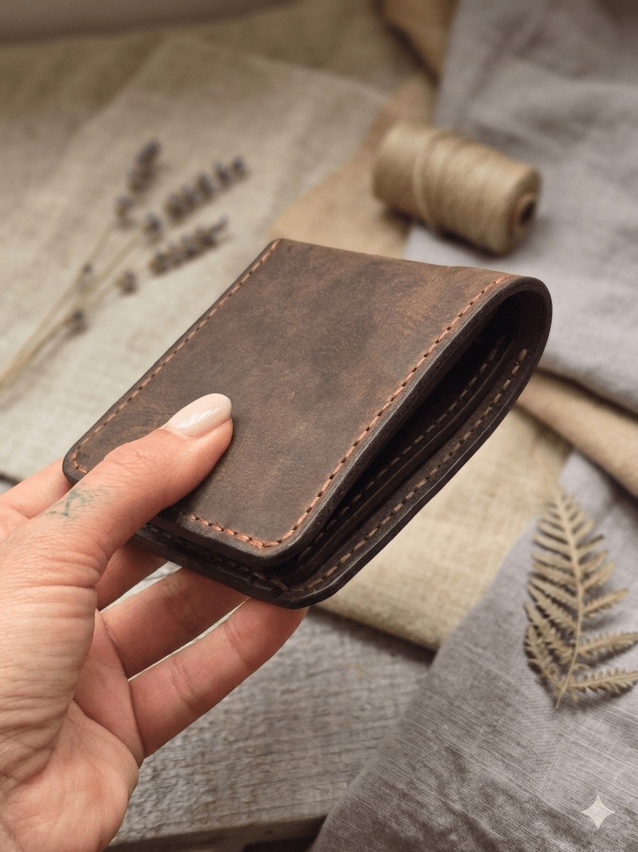 Класически кожен портфейл с много отделения за карти – Aris - Foxtail Leather Goods