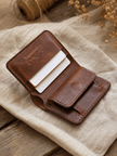 Малък кожен портфейл с монетник – Nest - Foxtail Leather Goods