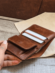 Малък кожен портфейл с монетник – Nest - Foxtail Leather Goods